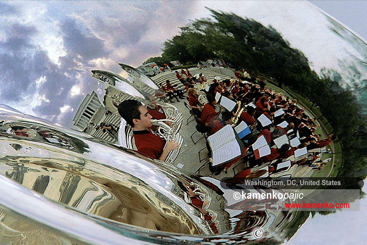 High School Ram Band at Linkoln Memorial